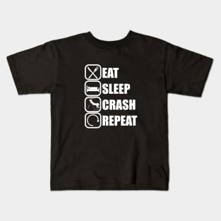 Eat Sleep Crash Repeat - Funny Skiing Quote Kids T-Shirt